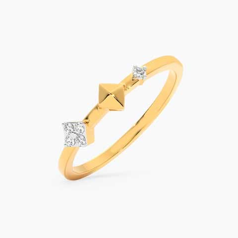 Tri Square 9KT Diamond Ring