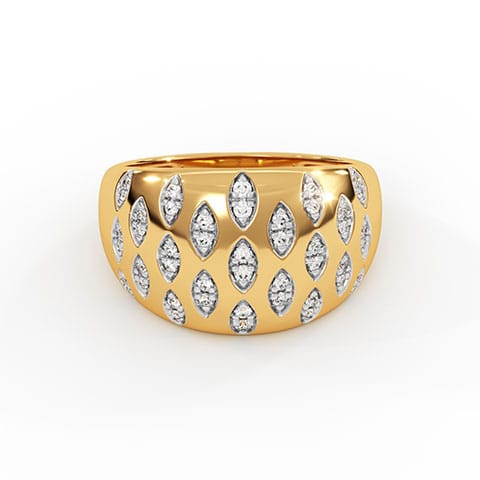 Peacock Plume Diamond Ring