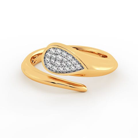 Sculpted Cascade Diamond Ring