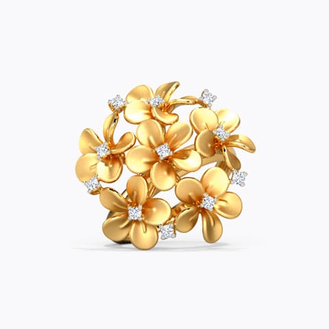 Plumeria Cluster Diamond Ring