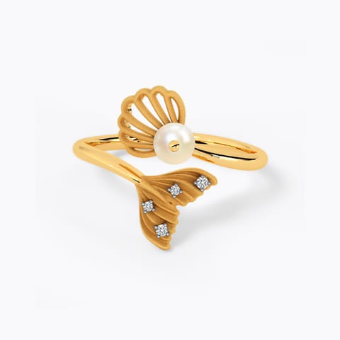 Little Mermaid Shell Gemstone Ring