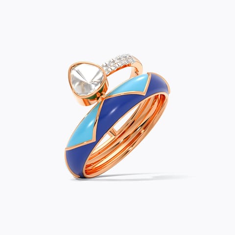 Aquamarine Polki Diamond Ring