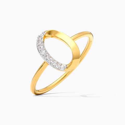 Twisted Round 9KT Diamond Ring