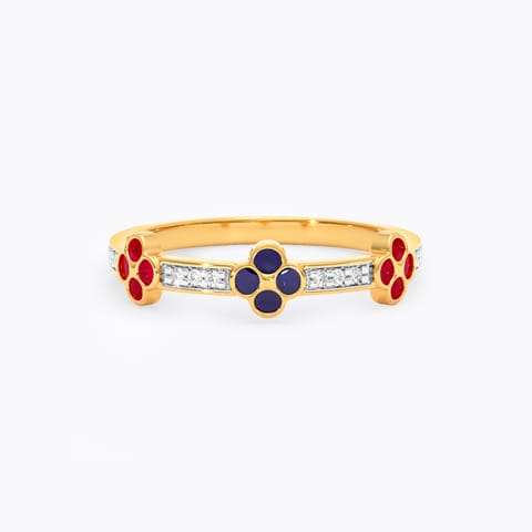 Floral Streak 9KT Diamond Ring