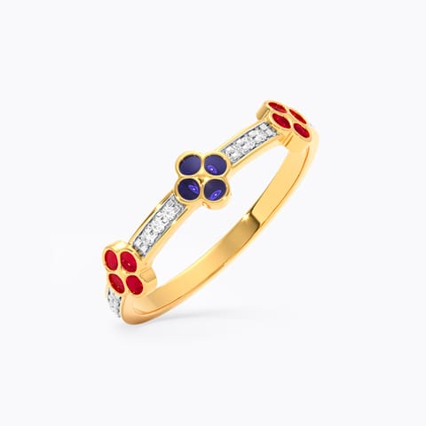 Floral Streak 9KT Diamond Ring