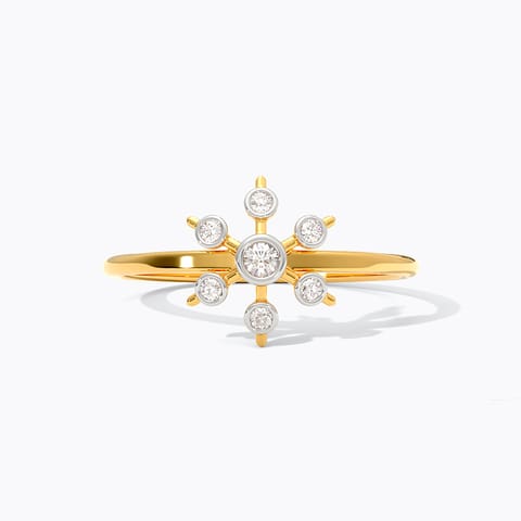 7 Stone Floral 9KT Diamond Ring