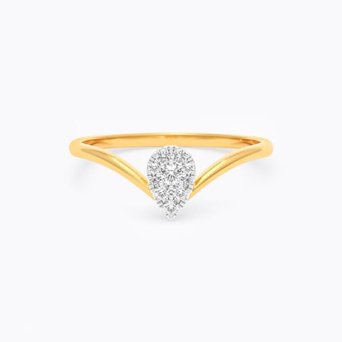 Minimal Chevron 9KT Diamond Ring