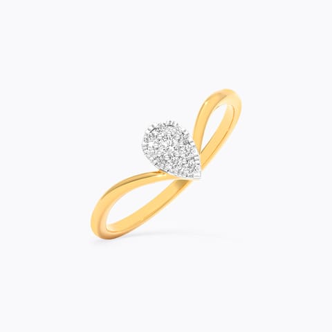 Minimal Chevron 9KT Diamond Ring