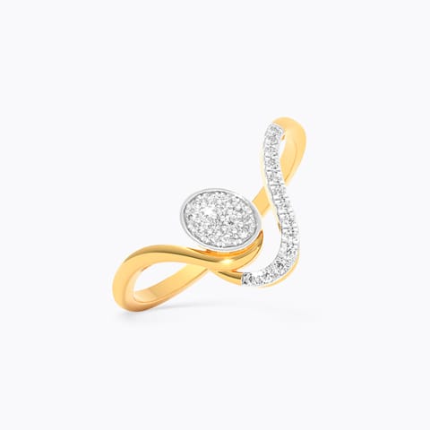 Gleaming Wave 9KT Diamond Ring