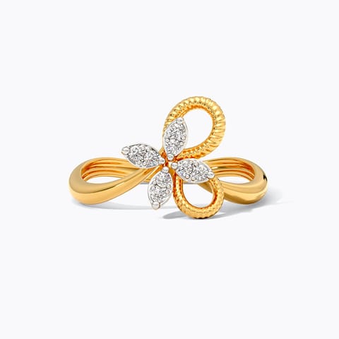 Minimalist Knit 9KT Diamond Ring