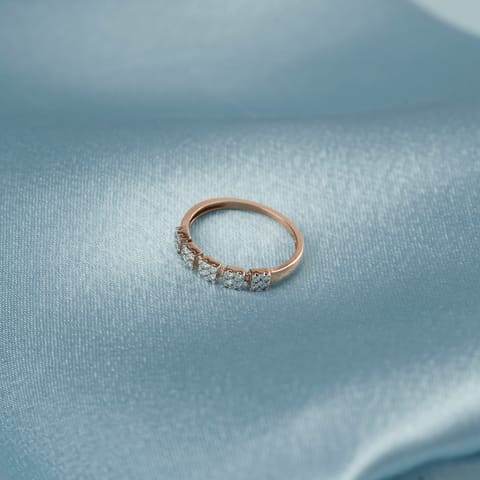 Diamond Rings 14 Karat Rose Gold Twinkling Eternity Diamond Ring