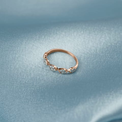 Diamond Rings 14 Karat Rose Gold Eternity Twist Diamond Ring
