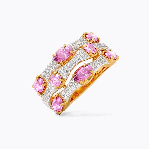 Fuchsia Flare Gemstone Band