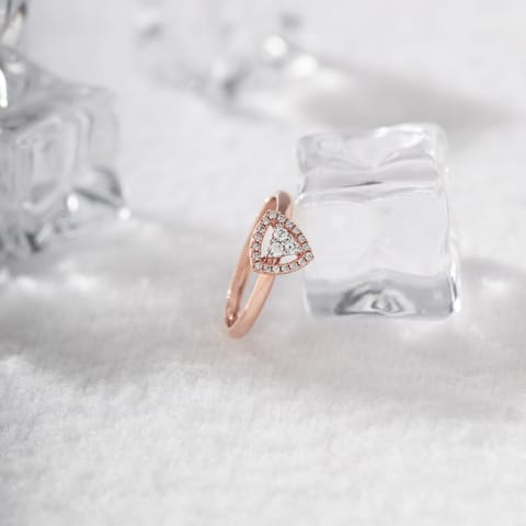 Twinkling Triangle Diamond Ring