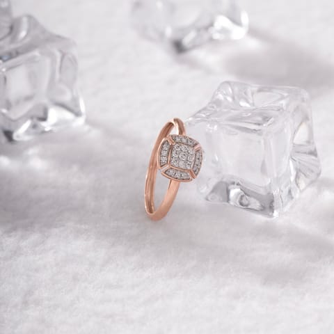 Square Beam Diamond Ring