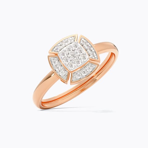 Square Beam Diamond Ring