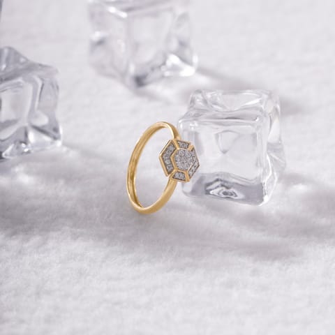 Gleaming Hex Diamond Ring