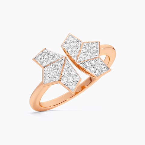 Golden Drift Diamond Open Ring