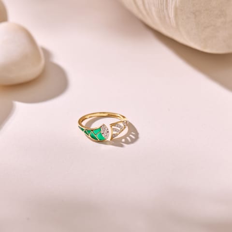 Glossy Green Diamond Open Ring Glossy Green Diamond Open Ring