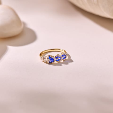 Foliage Blue Diamond Ring