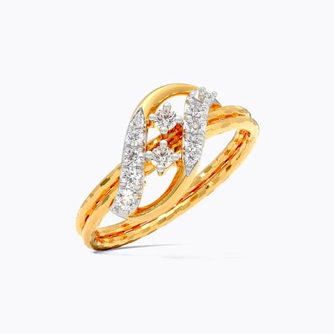 Wavy Glint Diamond Ring