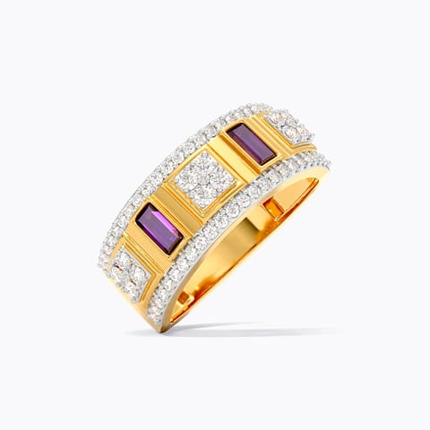 Amethyst Baguette Gemstone Band