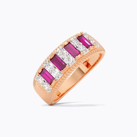 Scarlet Baguette Gemstone Band