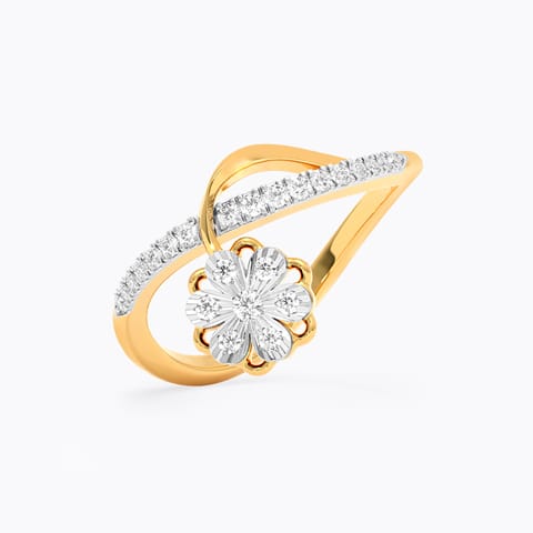 Floral Halo Diamond Ring