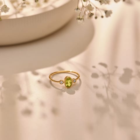 Peridot Ovate Gemstone Ring