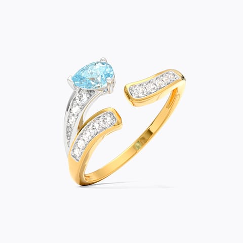 Aqua Whisper Gemstone Open Ring