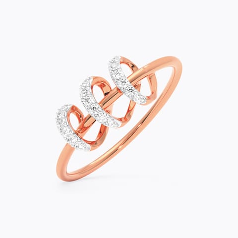 Swirling Line Diamond Ring