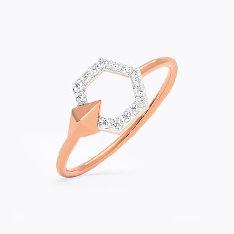 Hexagon Shine Diamond Ring