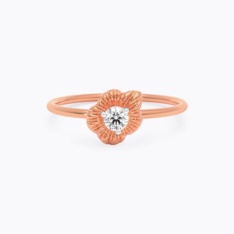Textured Floral Diamond Ring
