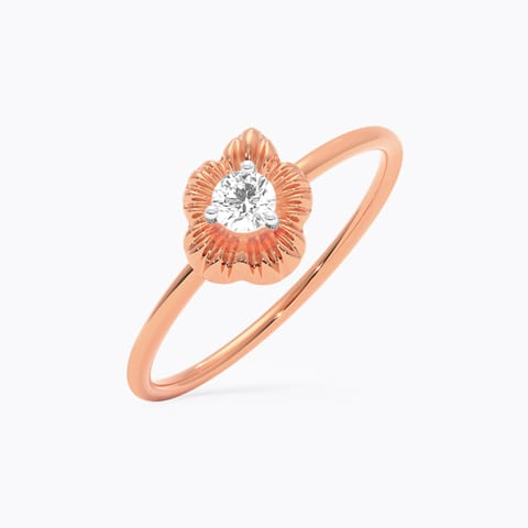Textured Floral Diamond Ring
