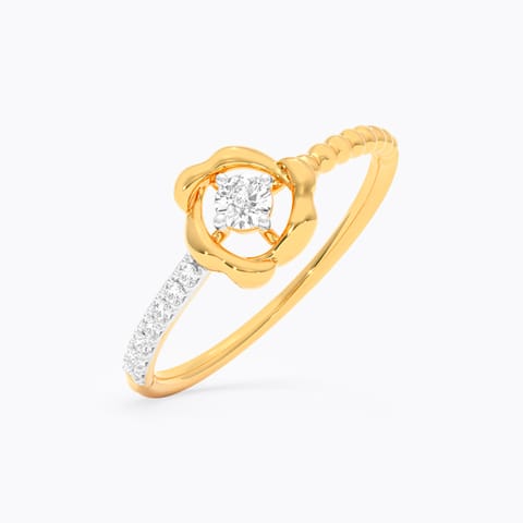 Scallop Glint Diamond Ring