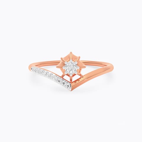 Chevron Square Diamond Ring