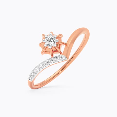 Chevron Square Diamond Ring