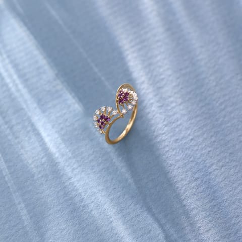 Amethyst Chevron Gemstone Ring