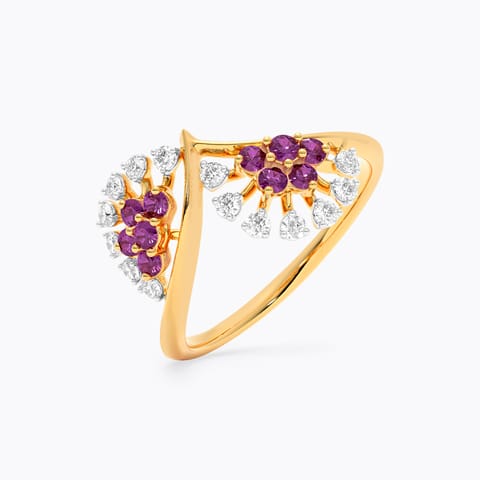 Amethyst Chevron Gemstone Ring