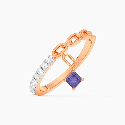 Sapphire Link Gemstone Ring