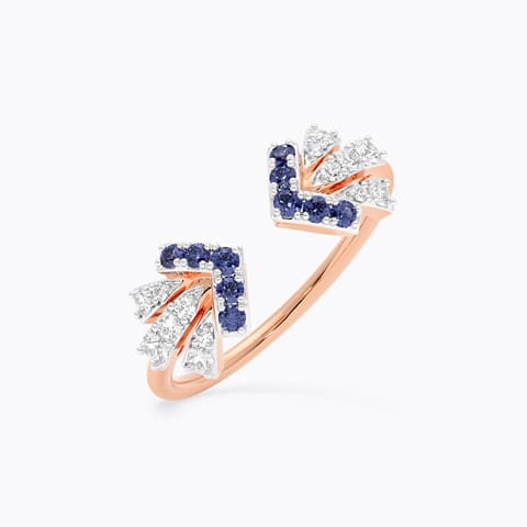 Sapphire Lines Gemstone Open Ring