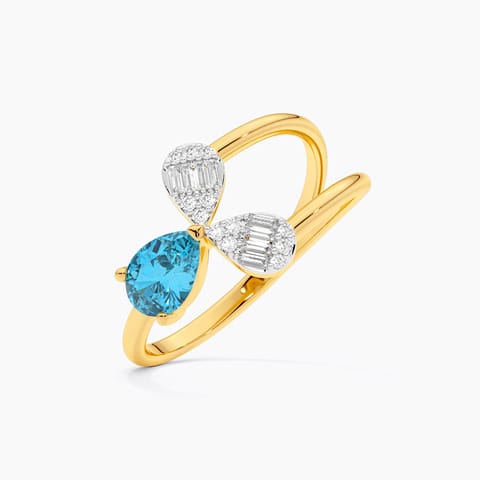 Cyan Saber Gemstone Ring