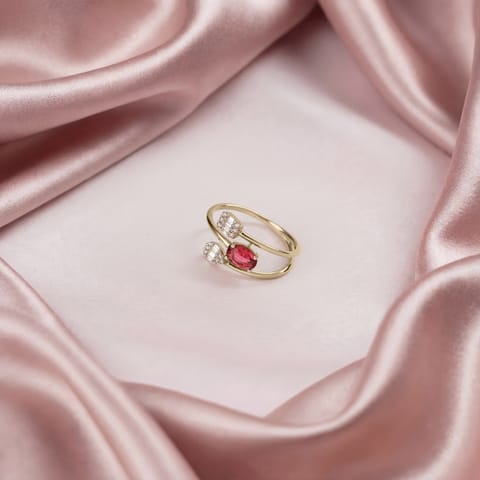 Pink Baguette Gemstone Ring