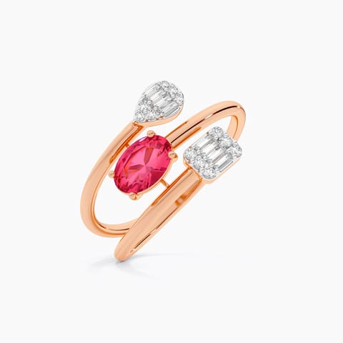 Pink Baguette Gemstone Ring