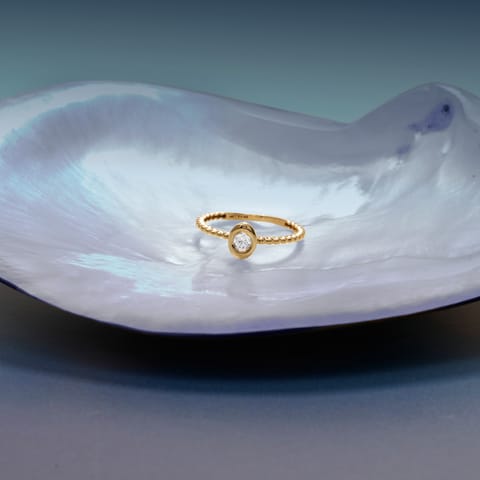 Dainty Beads Diamond Ring