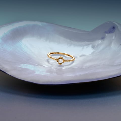 Floral Beads Diamond Ring