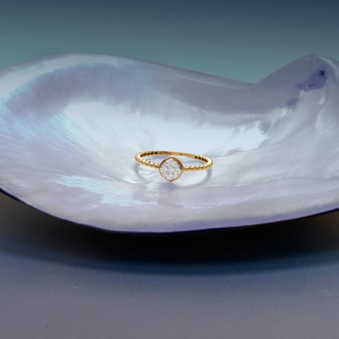 Barrel Beads Diamond Ring