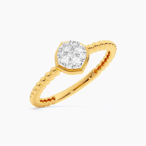 Barrel Beads Diamond Ring