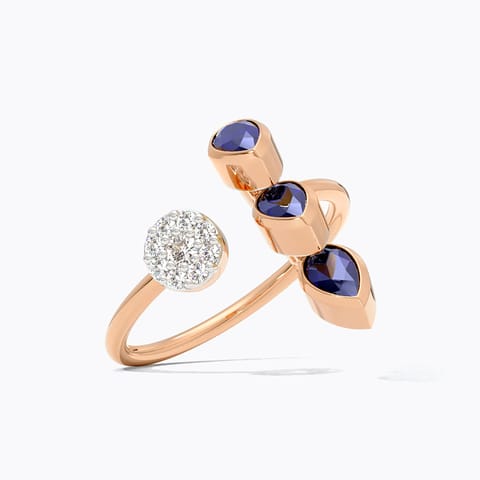 Cerulean Flip Gemstone Open Ring