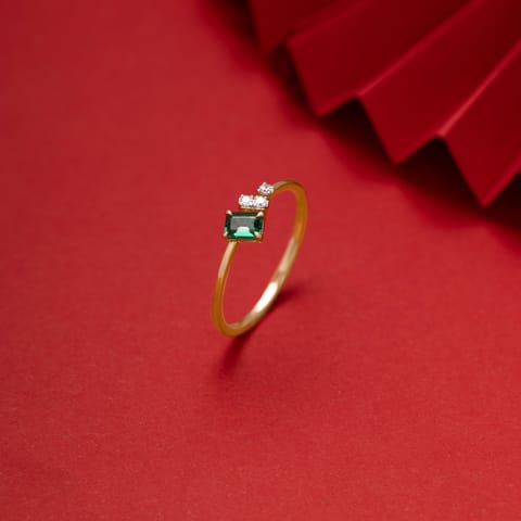 Verde Square 9KT Gemstone Ring